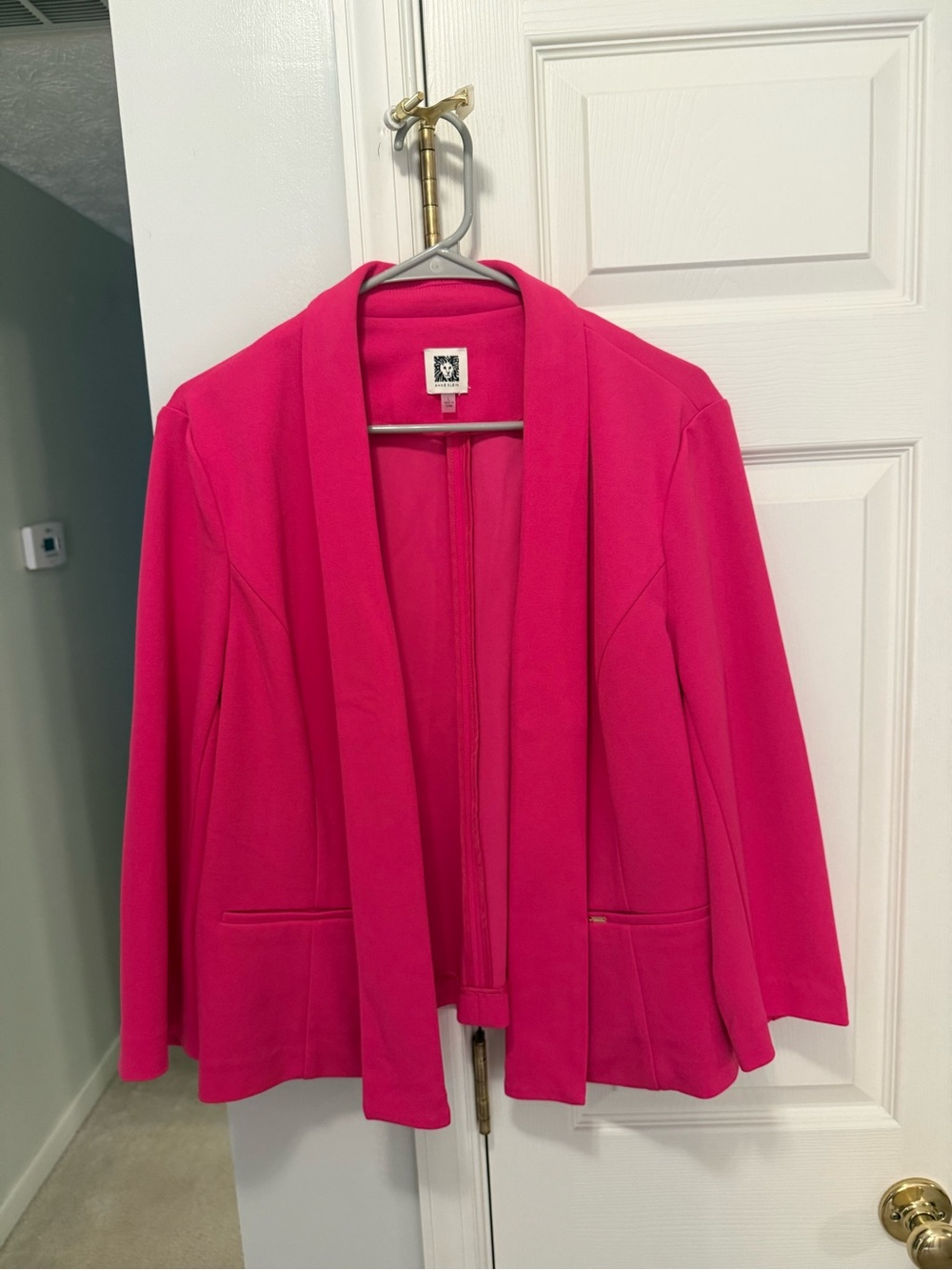 Anne klein large Womens Hot Pink Open-Front Blazer Jacket